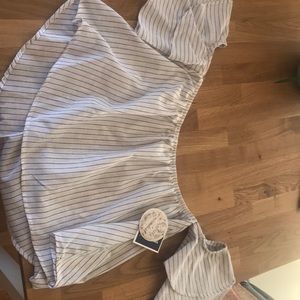 NWT off the shoulder striped top.
